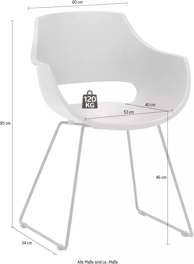 MCA furniture Kuipstoel Rockville Stoel belastbaar tot 120 kg (set 4 stuks) - Foto 4