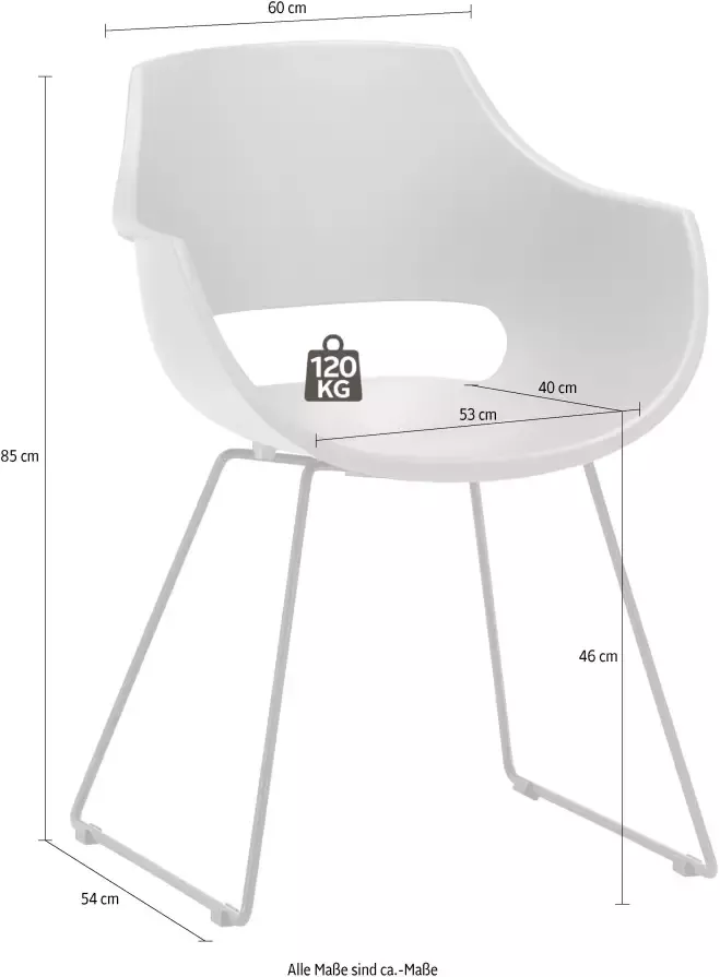 MCA furniture Kuipstoel Rockville 4-set schaats kunststof belastbaarheid 120 kg zithoogte ca. 46 cm (set 4 stuks) - Foto 3