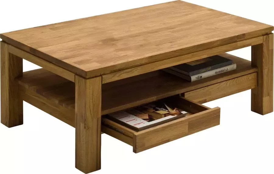 MCA furniture Salontafel massief hout met laden - Foto 4
