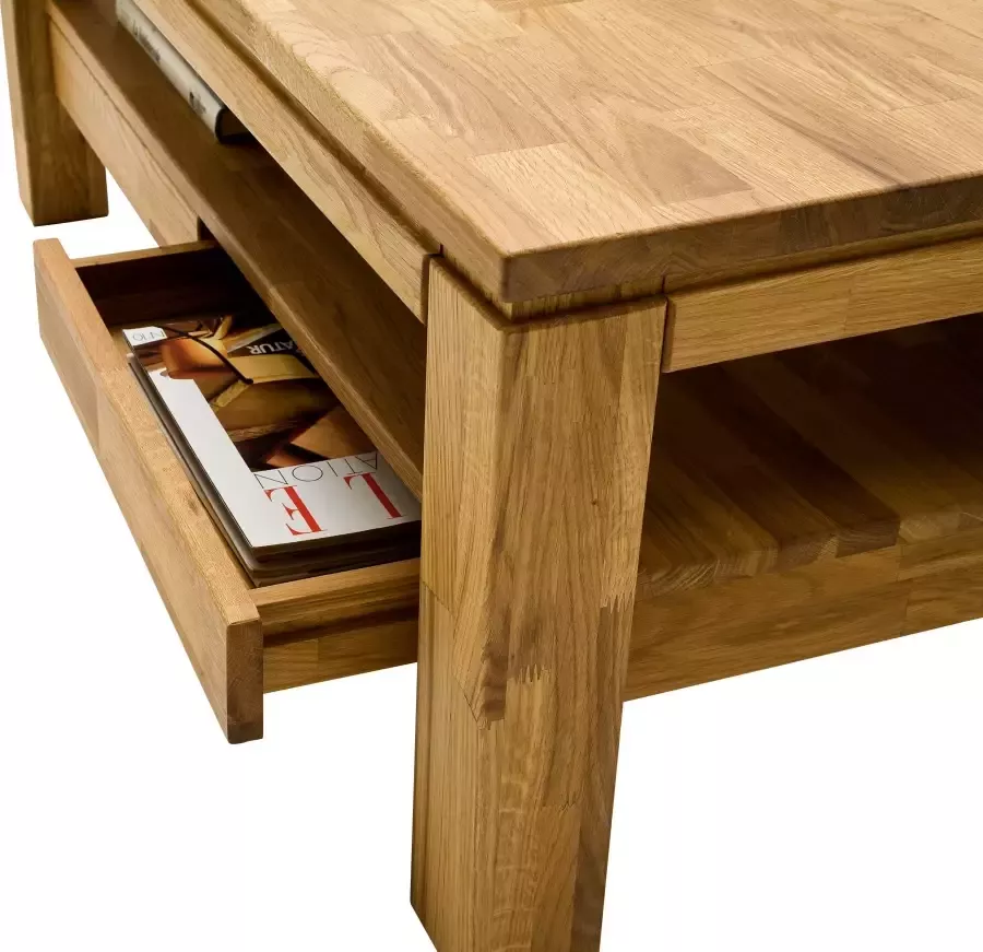 MCA furniture Salontafel massief hout met laden