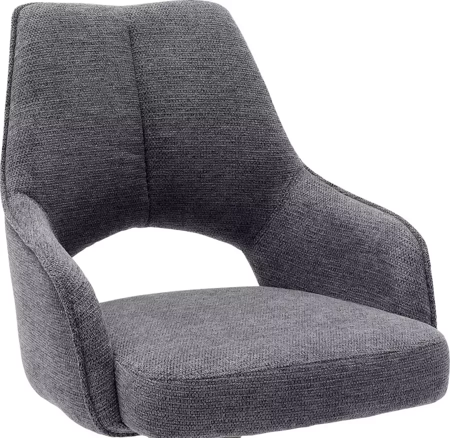 MCA furniture Stoel met armleuningen BANGOR Bekleding 180° draaibaar met nivellering stoel belastbaar tot 120 kg (2 stuks)