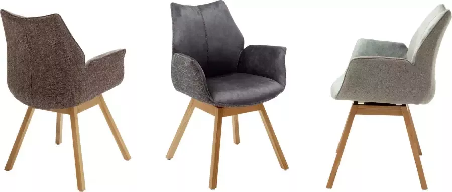 MCA furniture Stoel met armleuningen Tacoma set van 2 in vintage suède-look 180° draaibaar tot 120 kg belastbaar (set 2 stuks) - Foto 3