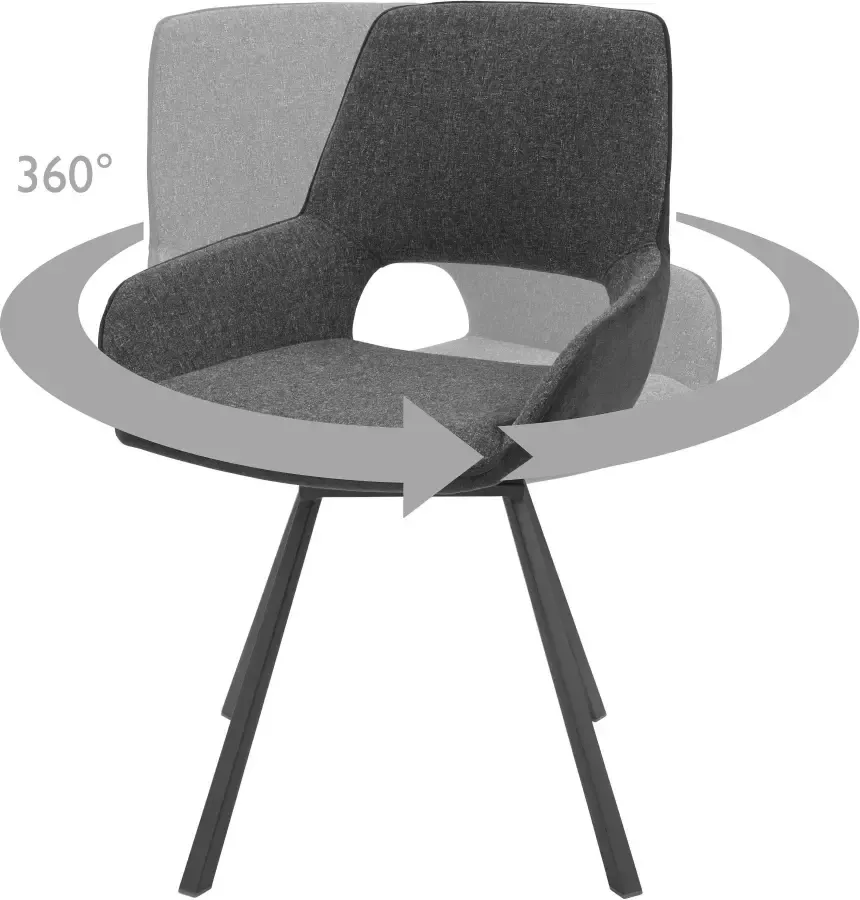 MCA furniture Stoel met 4 poten Parana Stoel belastbaar tot 120 kg (set 2 stuks) - Foto 1