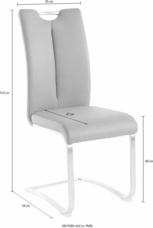 MCA furniture Vrijdragende stoel ARTOS Stoel tot 140 Kg belastbaar (set 2 stuks) - Foto 5