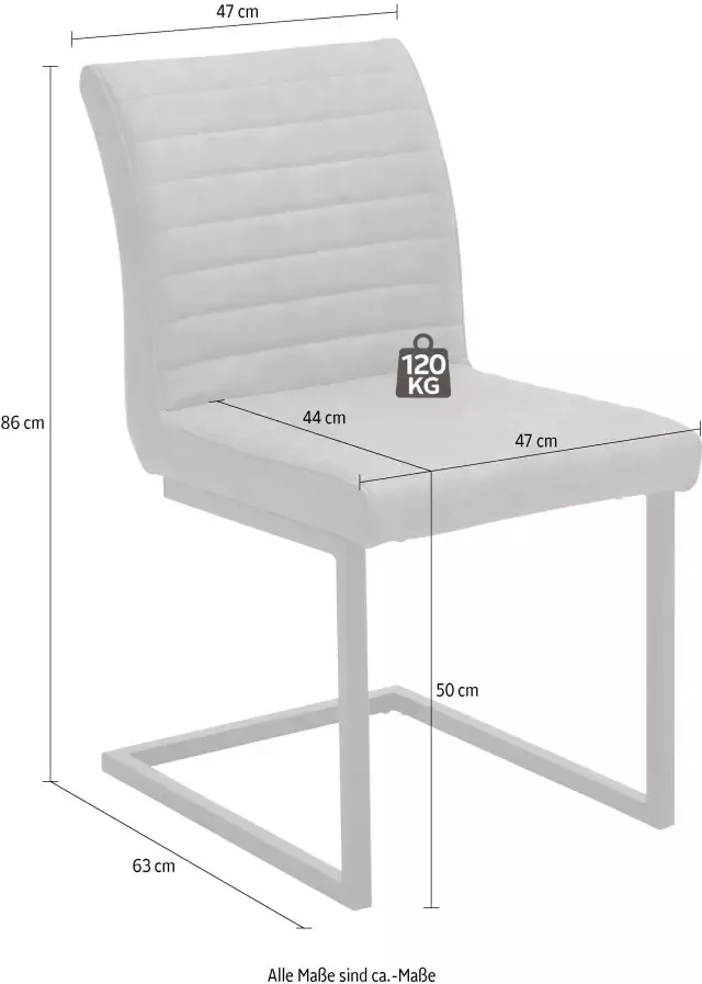 MCA furniture Eetkamerstoel Kian Vintage imitatieleer met of zonder armleuning stoel belastbaar tot 120 kg (set 2 stuks) - Foto 2