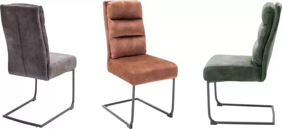 MCA furniture Vrijdragende stoel Lampang set van 2 stoel met bekleding in vintage-look belastbaar tot 120 kg (set 2 stuks) - Foto 3