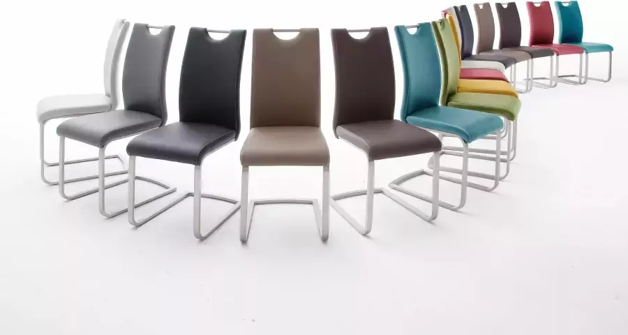 MCA furniture Vrijdragende stoel Paulo Stoel belastbaar tot 120 kg (set 4 stuks) - Foto 4