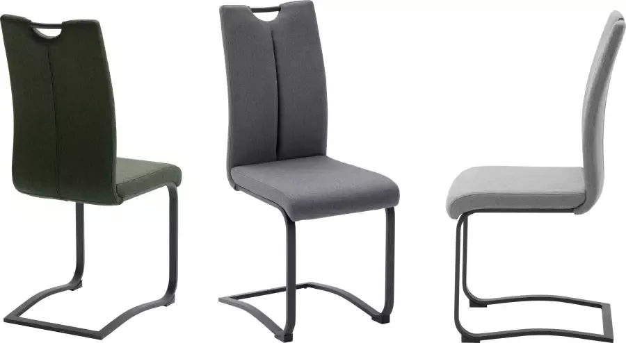 MCA furniture Vrijdragende stoel Zambia set van 4 stoel met bekleding en handgreep belastbaar tot 120 kg (set 4 stuks)