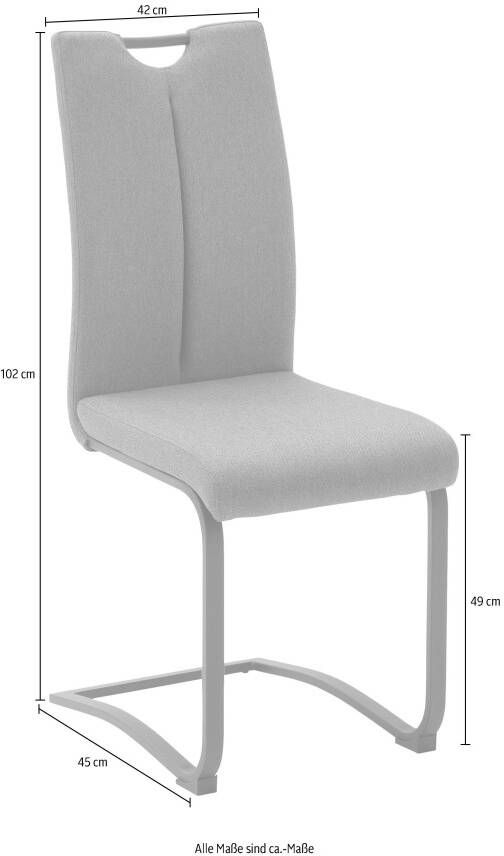 MCA furniture Vrijdragende stoel Zambia set van 4 stoel met bekleding en handgreep belastbaar tot 120 kg (set 4 stuks) - Foto 8