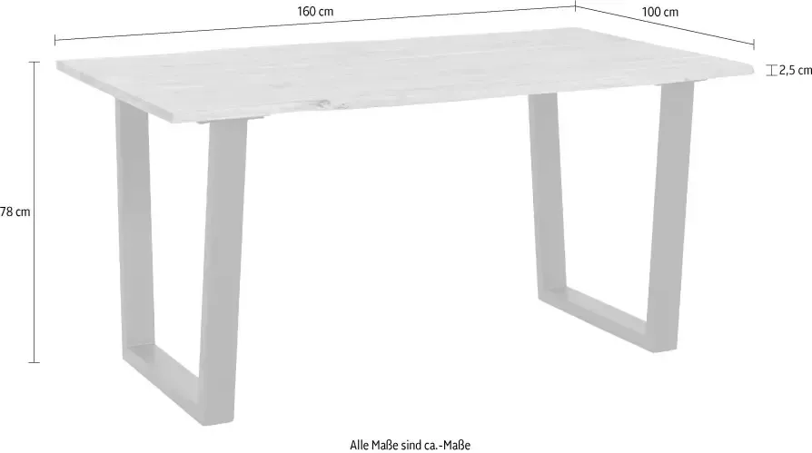 MCA living Eettafel CALABRIA Massief hout in boomstam-look - Foto 8