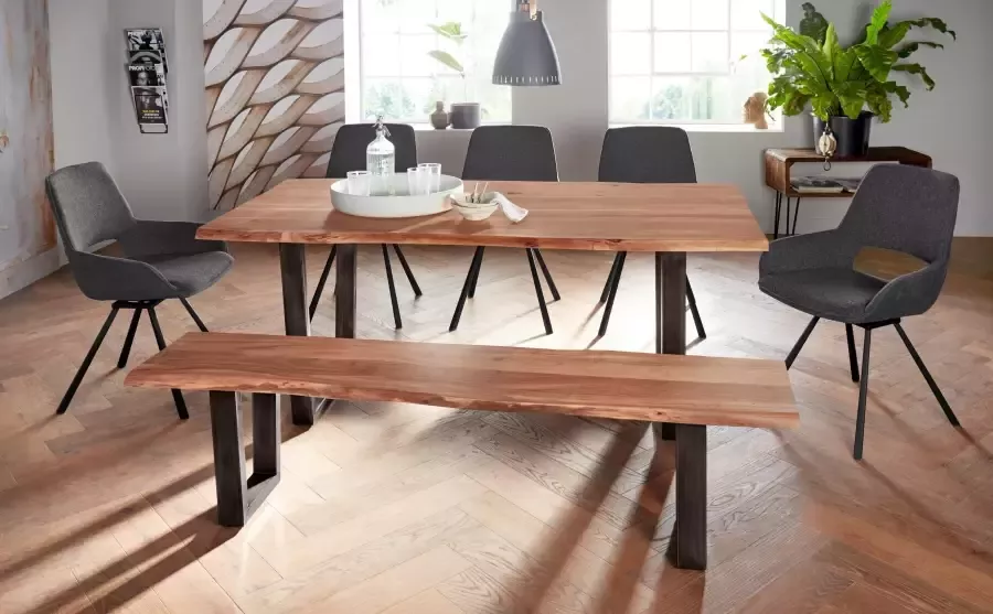 MCA living Eettafel CALABRIA Massief hout in boomstam-look - Foto 6