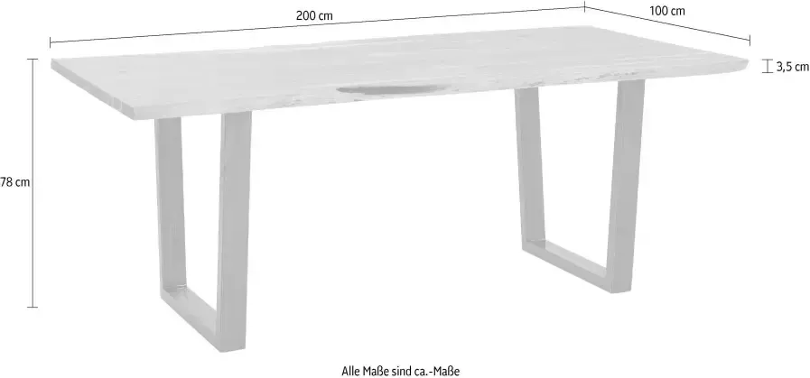 MCA living Eettafel CALABRIA Massief hout in boomstam-look - Foto 8