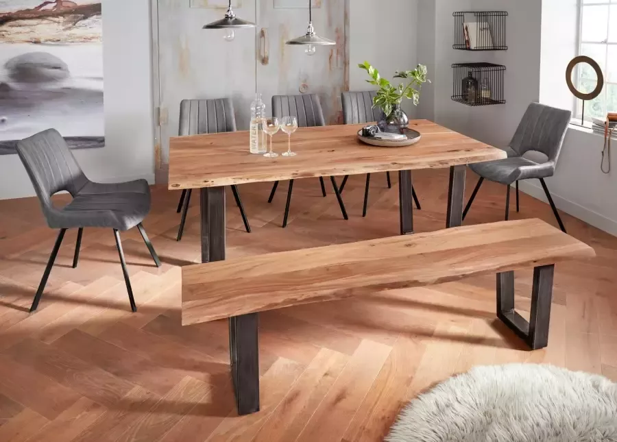 MCA living Eettafel CALABRIA Massief hout in boomstam-look - Foto 5