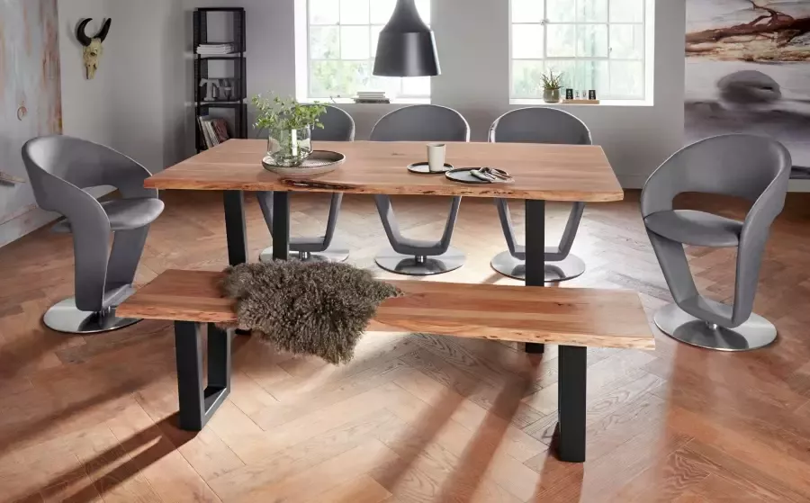 MCA living Eettafel CALABRIA Massief hout in boomstam-look - Foto 6