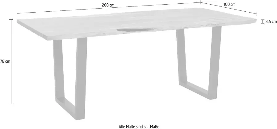 MCA living Eettafel CALABRIA Massief hout in boomstam-look - Foto 8