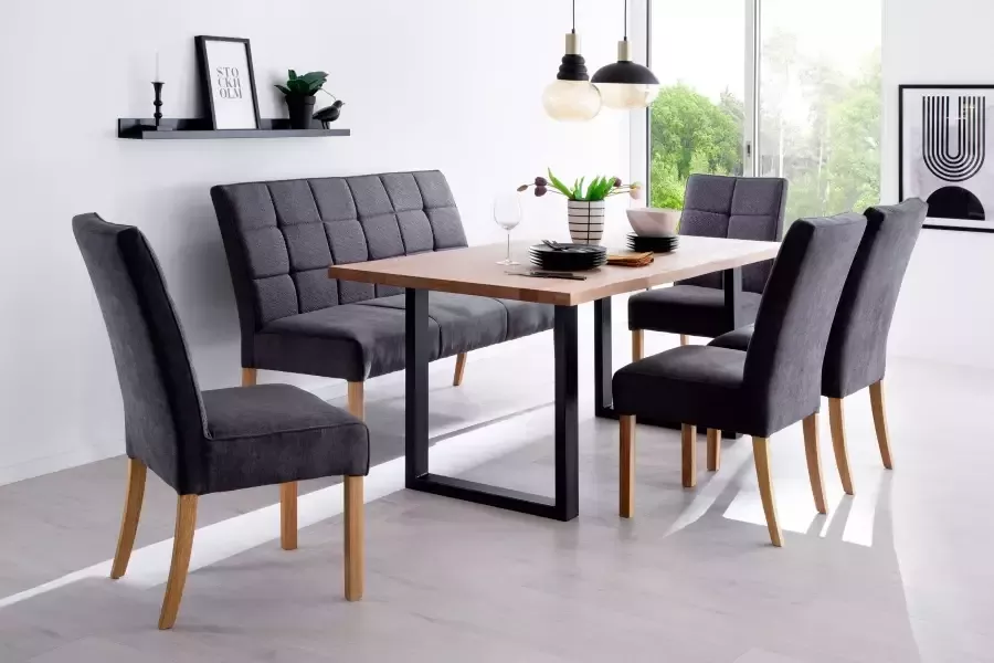 MCA living Eettafel Rockford Massief houten tafel met schaaldeel