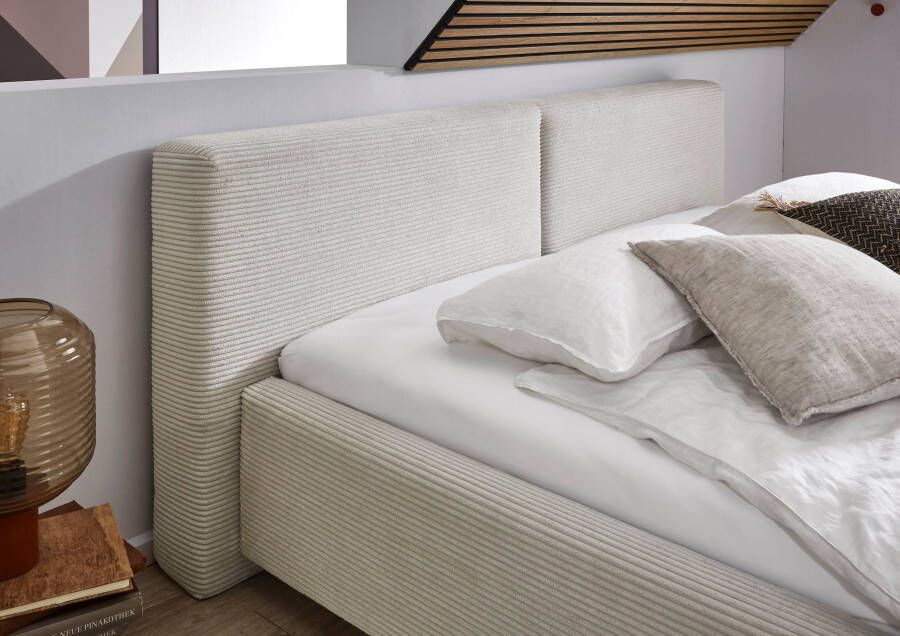 Meise.möbel Gestoffeerd bed Cube optioneel met matras en bedlade extra vlak hoofdeinde verkrijgbaar in de breedtes 140cm 160cm & 180cm - Foto 3