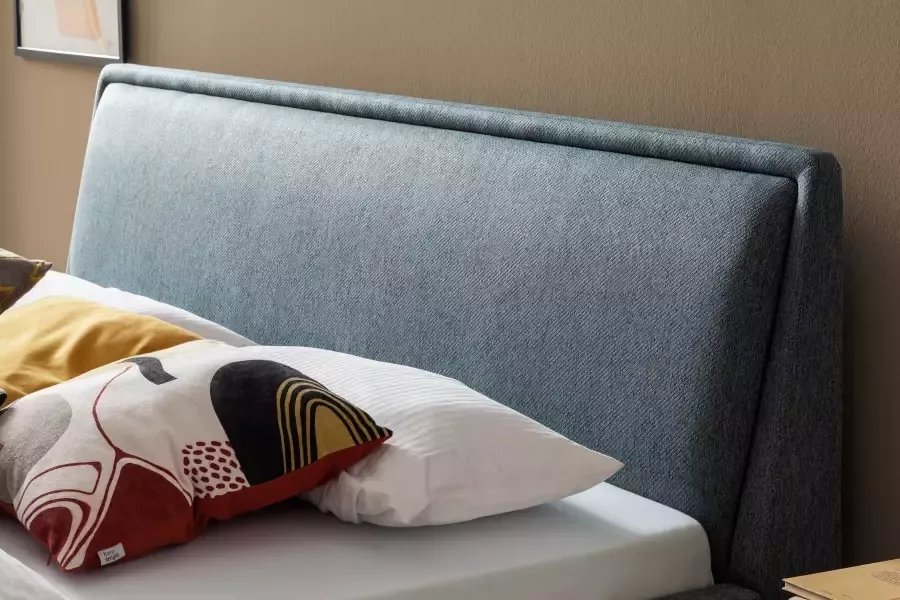 Meise Mobel Meise Möbel Frieda bedbodem gestoffeerd bed houten basis massief hoofdbord glad met kussen - Foto 5