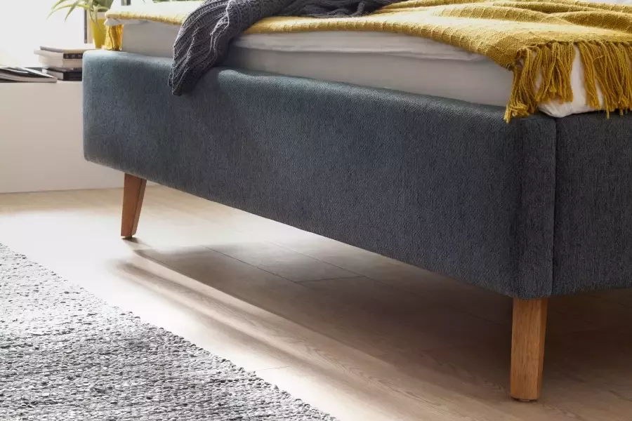 Meise Mobel Meise Möbel Frieda bedbodem gestoffeerd bed houten basis massief hoofdbord glad met kussen - Foto 4