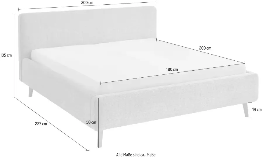 Meise EMOB Tweepersoonsbed Dalila 180x200cm teddystof met opbergruimte wit Gestoffeerde tweepersoonsbedden Wit Polyester Gestoffeerde tweepersoonsbedden Tweepersoons Normaal bed Op voorraad - Foto 7