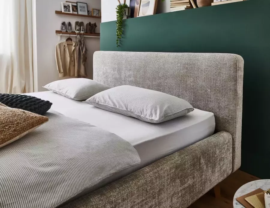 Meise Mobel Meise Möbel Mattis gestoffeerd bed houten basis hoofdbord glad - Foto 2