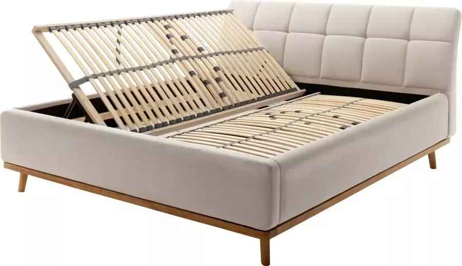 Meise EMOB Gecapitonneerd bed Cézanne 160x200cm met opbergruimte beige eik Gestoffeerde tweepersoonsbedden Beige Polyester Gestoffeerde tweepersoonsbedden Tweepersoons Normaal bed Op voorraad - Foto 16