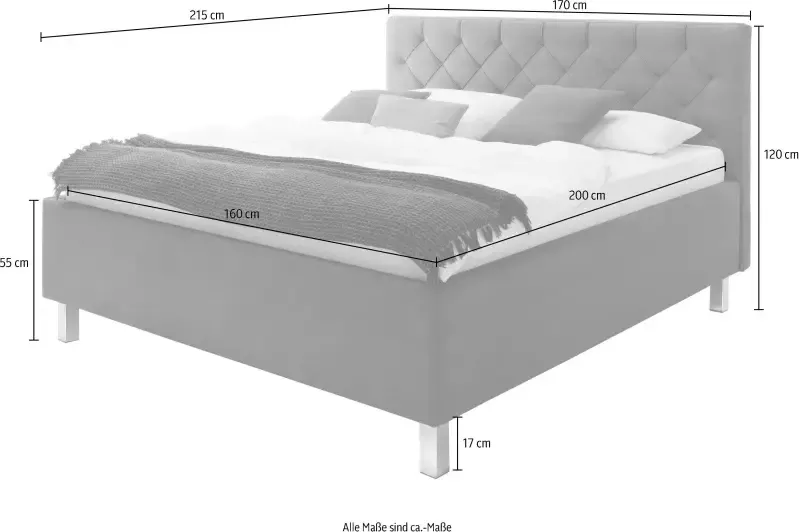 Meise.möbel Gestoffeerd bed Sanremo met bedkist - Foto 3