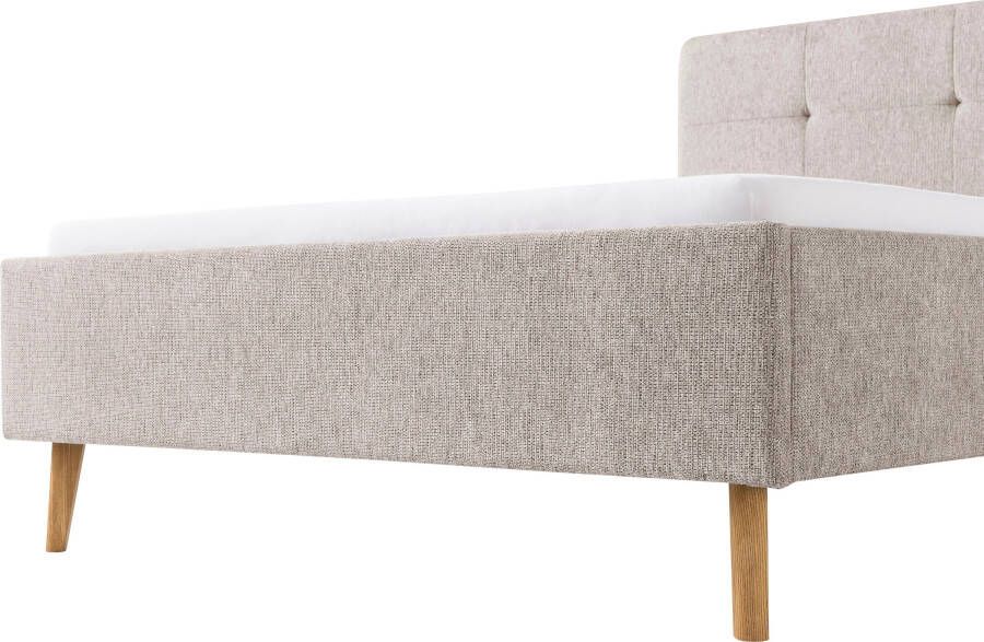 Meise.möbel Gestoffeerd bed Smart Hoofdbord met knoopdetails verkrijgbaar in twee maten - Foto 5