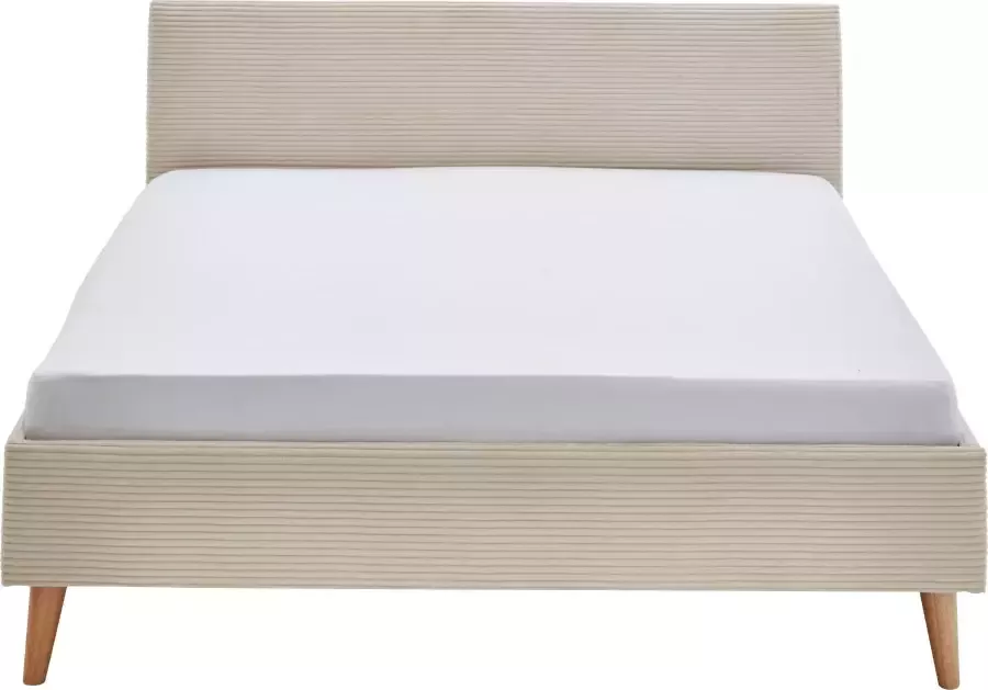 Meise Mobel Meise Möbel Wicki gestoffeerd bed houten basis hoofdbord glad 140x200 cm beige - Foto 3