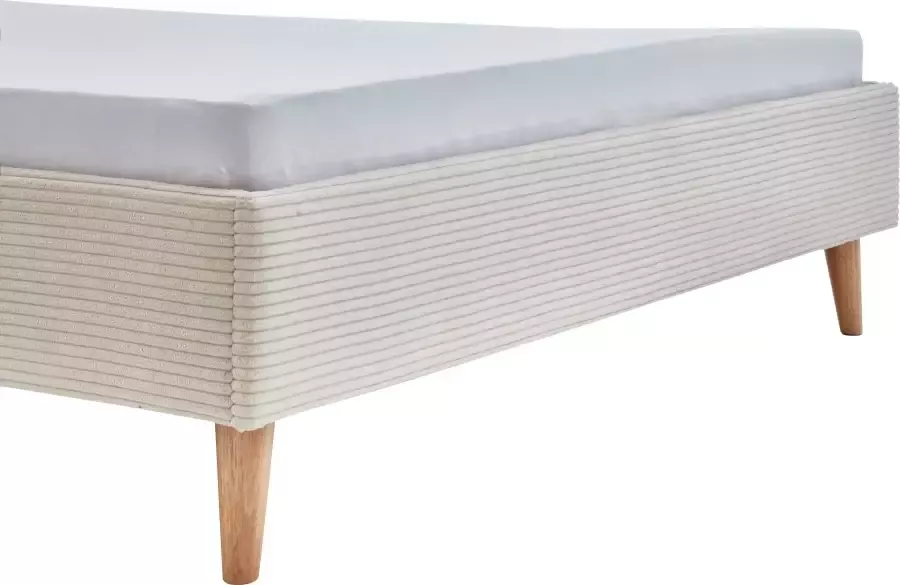 Meise Mobel Meise Möbel Wicki gestoffeerd bed houten basis hoofdbord glad 140x200 cm beige - Foto 4