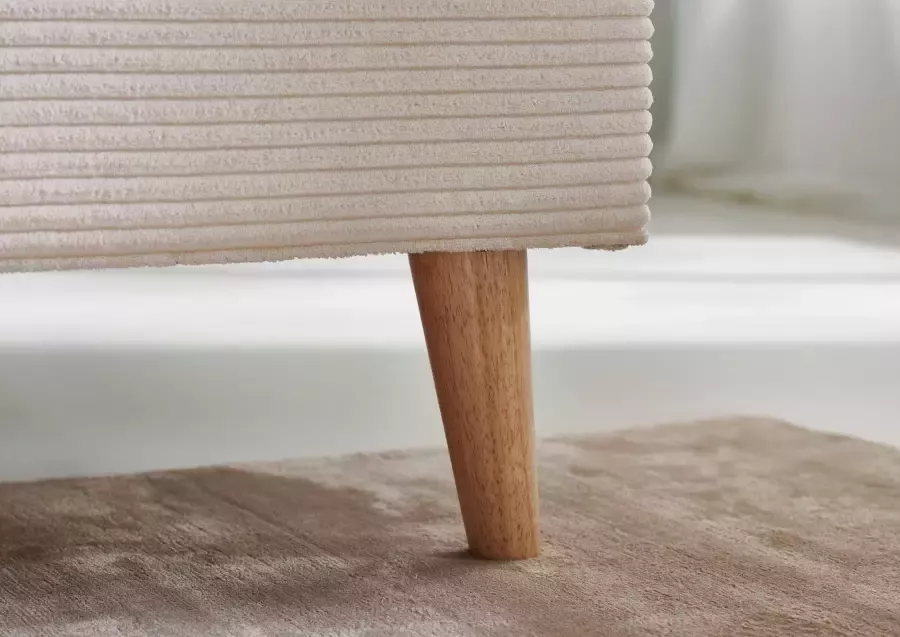Meise Mobel Meise Möbel Wicki gestoffeerd bed houten basis hoofdbord glad 140x200 cm beige