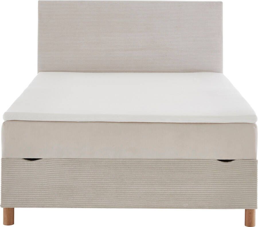 Meise.möbel Boxspring Corsica met bedkist en topmatras bekleding in een stof- en cordmix