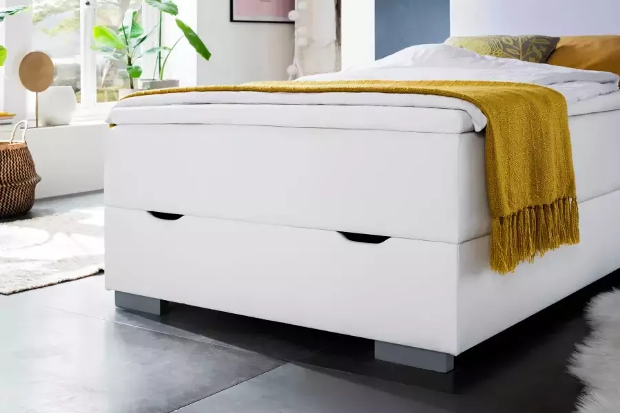 Meise.möbel Boxspring Las Vegas 2 inclusief ledverlichting in het hoofdbord met bedkist en topmatras - Foto 7