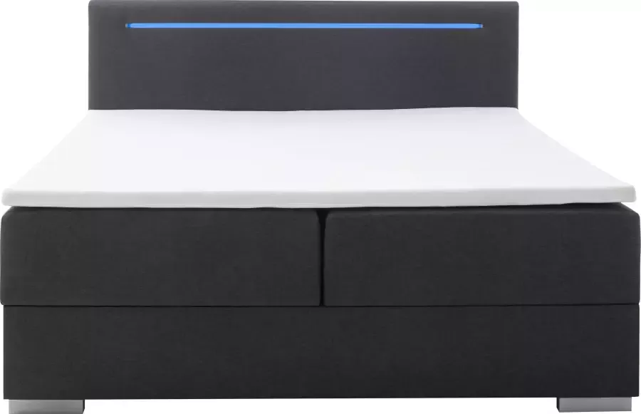 Meise.möbel Boxspring Las Vegas 2 inclusief ledverlichting in het hoofdbord met bedkist en topmatras - Foto 3