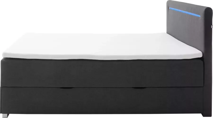 Meise.möbel Boxspring Las Vegas 2 inclusief ledverlichting in het hoofdbord met bedkist en topmatras - Foto 7