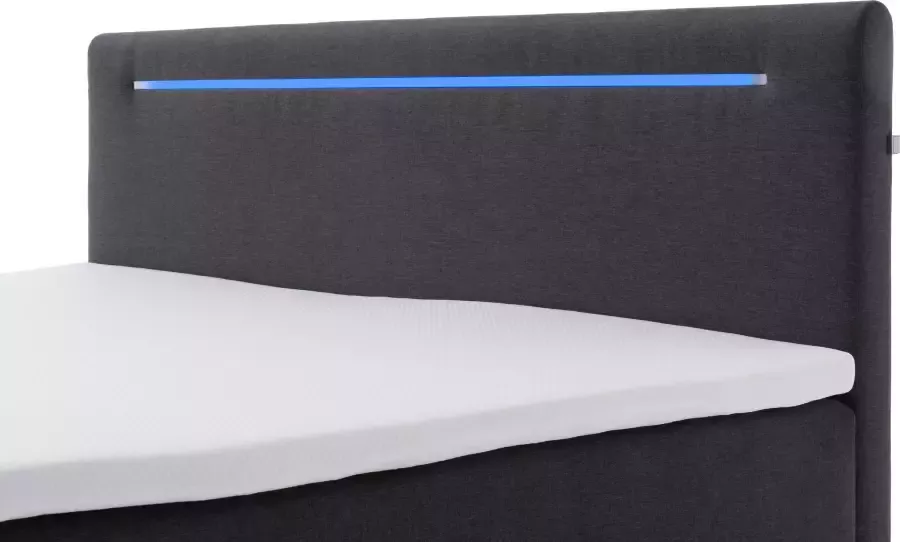 Meise.möbel Boxspring Las Vegas 2 inclusief ledverlichting in het hoofdbord met bedkist en topmatras - Foto 5