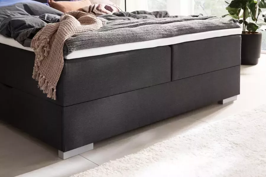 Meise.möbel Boxspring Las Vegas 2 inclusief ledverlichting in het hoofdbord met bedkist en topmatras - Foto 2
