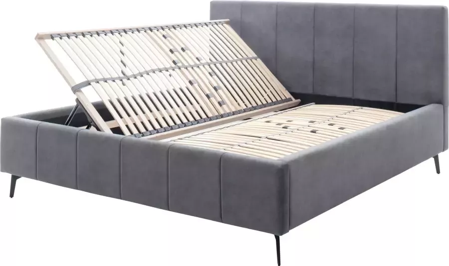 Meise EMOB Tweepersoonsbed Lizzie 180x200cm met opbergruimte antraciet Gestoffeerde tweepersoonsbedden Antraciet Polyester Gestoffeerde tweepersoonsbedden Tweepersoons Normaal bed Op voorraad - Foto 14