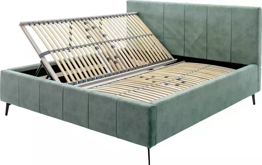 Meise Mobel Meise Möbel Lizzano gestoffeerd bed metalen basis hoofdbord verticale laden - Foto 11