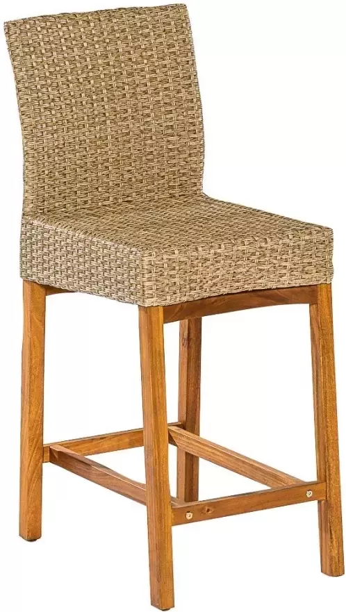 MERXX Barkruk rietgroen acaciahout (set 2 stuks)