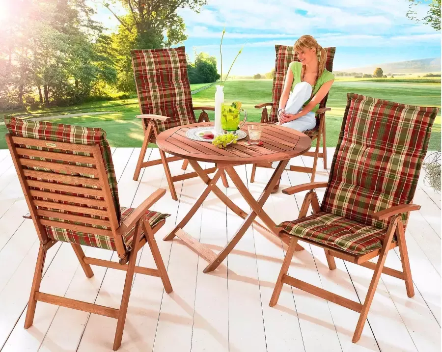 MERXX Tuintafel Borkum Ø 100 cm hoogte: 74 cm inklapbaar