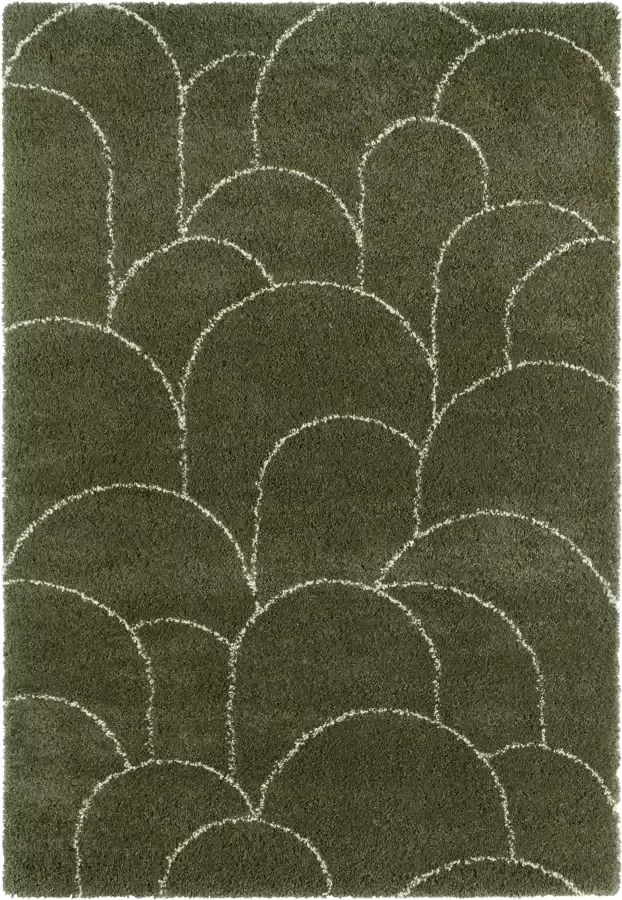 Mint rugs Hoogpolig vloerkleed Thane olijfgroen 160x230 cm - Foto 1