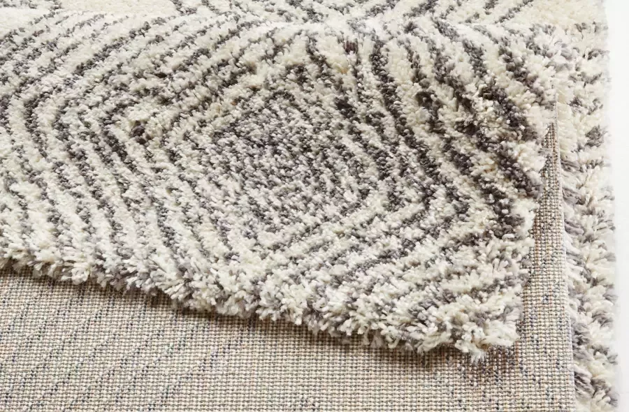 Mint rugs Hoogpolig vloerkleed ruiten Wire grijs crème 80x150 cm - Foto 3
