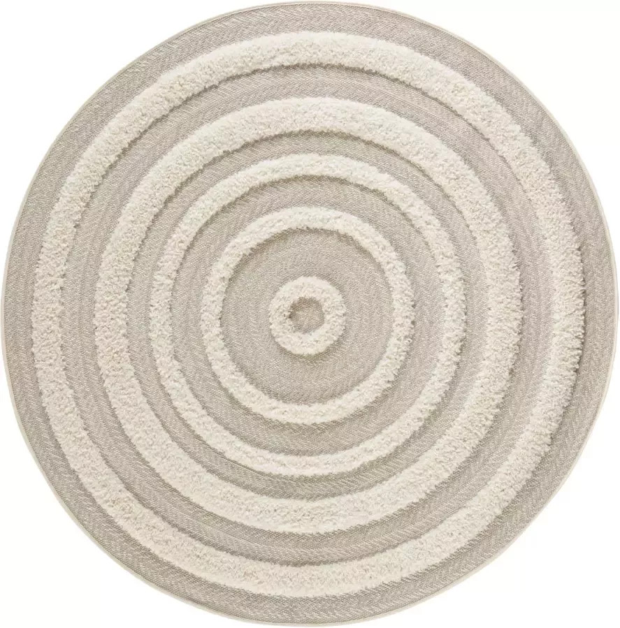 Mint rugs Rond vloerkleed 3D effect Nador grijs crème 160 cm rond - Foto 4