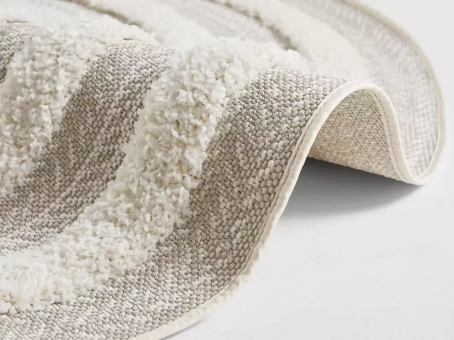 Mint rugs Rond vloerkleed 3D effect Nador beige crème 160 cm rond - Foto 2