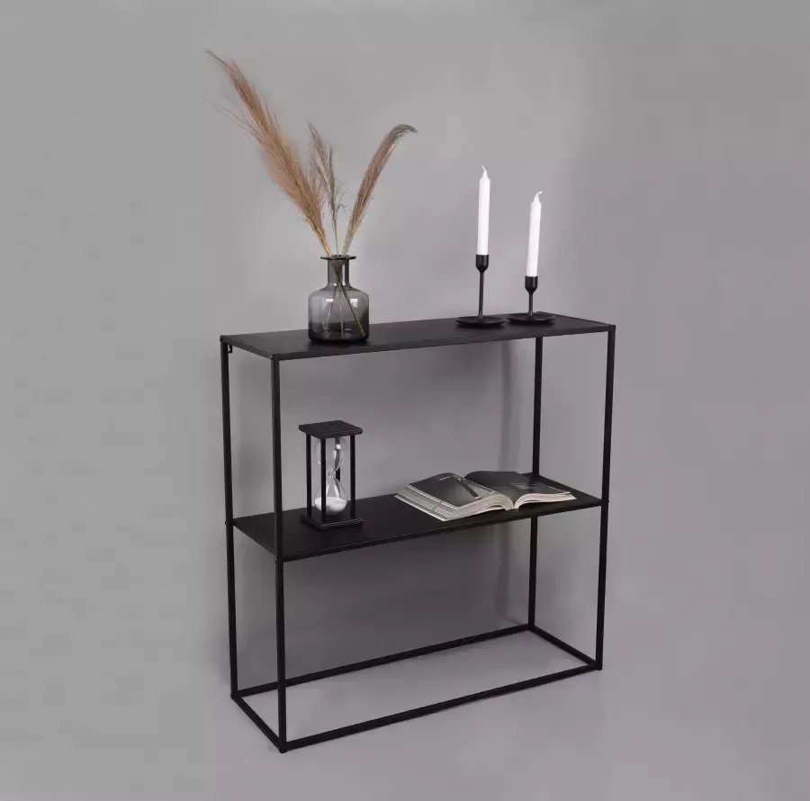 MIRRORS AND MORE Sidetable Alexis zwart metalen onderstel (6-delig)