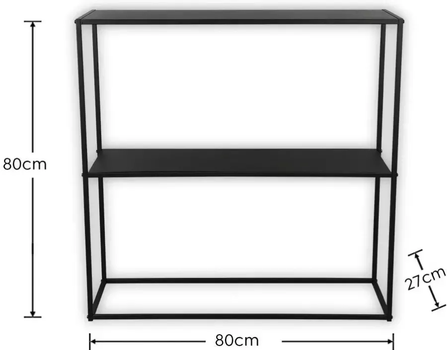 MIRRORS AND MORE Sidetable Alexis zwart metalen onderstel (6-delig) - Foto 2