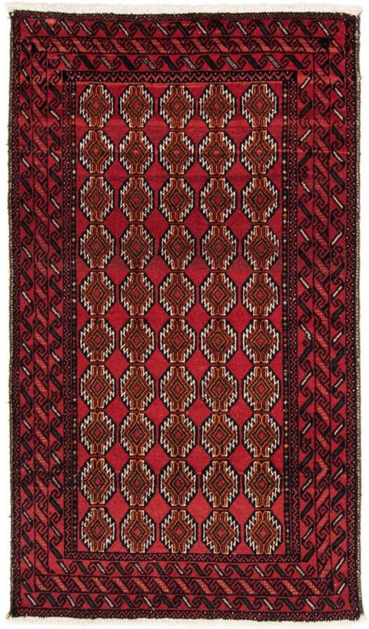 Morgenland Hoogpolige loper Belutsch geheel gedessineerd rosso 186 x 104 cm - Foto 5