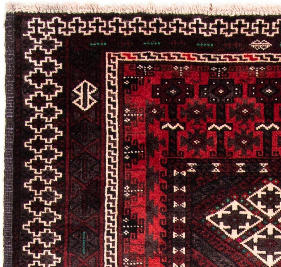 Morgenland Hoogpolige loper Belutsch medaillon rosso 236 x 118 cm - Foto 3