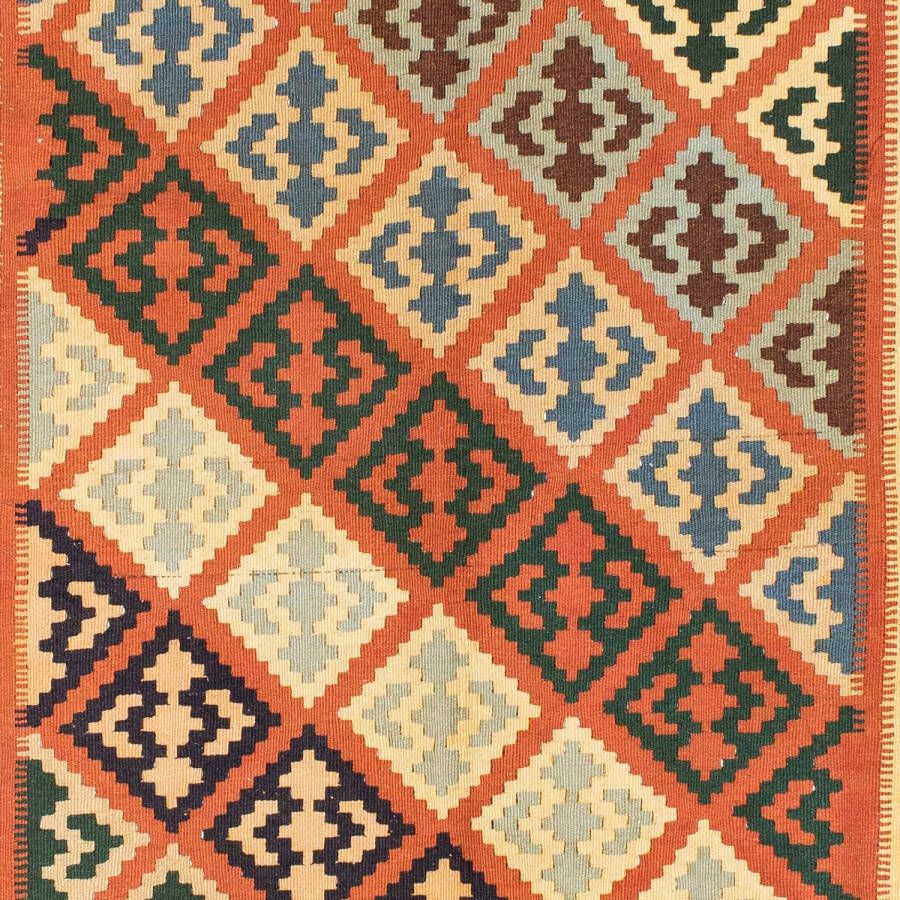 Morgenland Hoogpolige loper Bidjar geometrisch rosso 200 x 75 cm - Foto 1